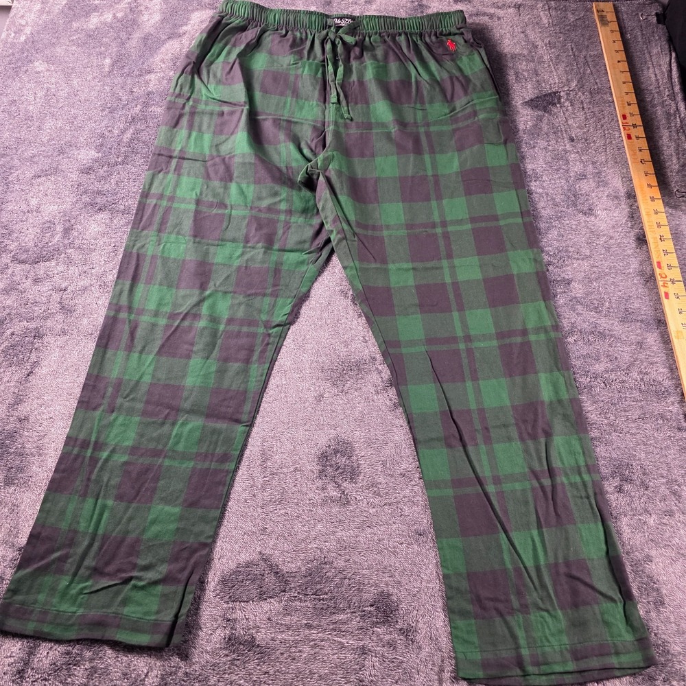 Polo Ralph Lauren Plaid Pajama Pants Mens XL Green & Black Sleepwear